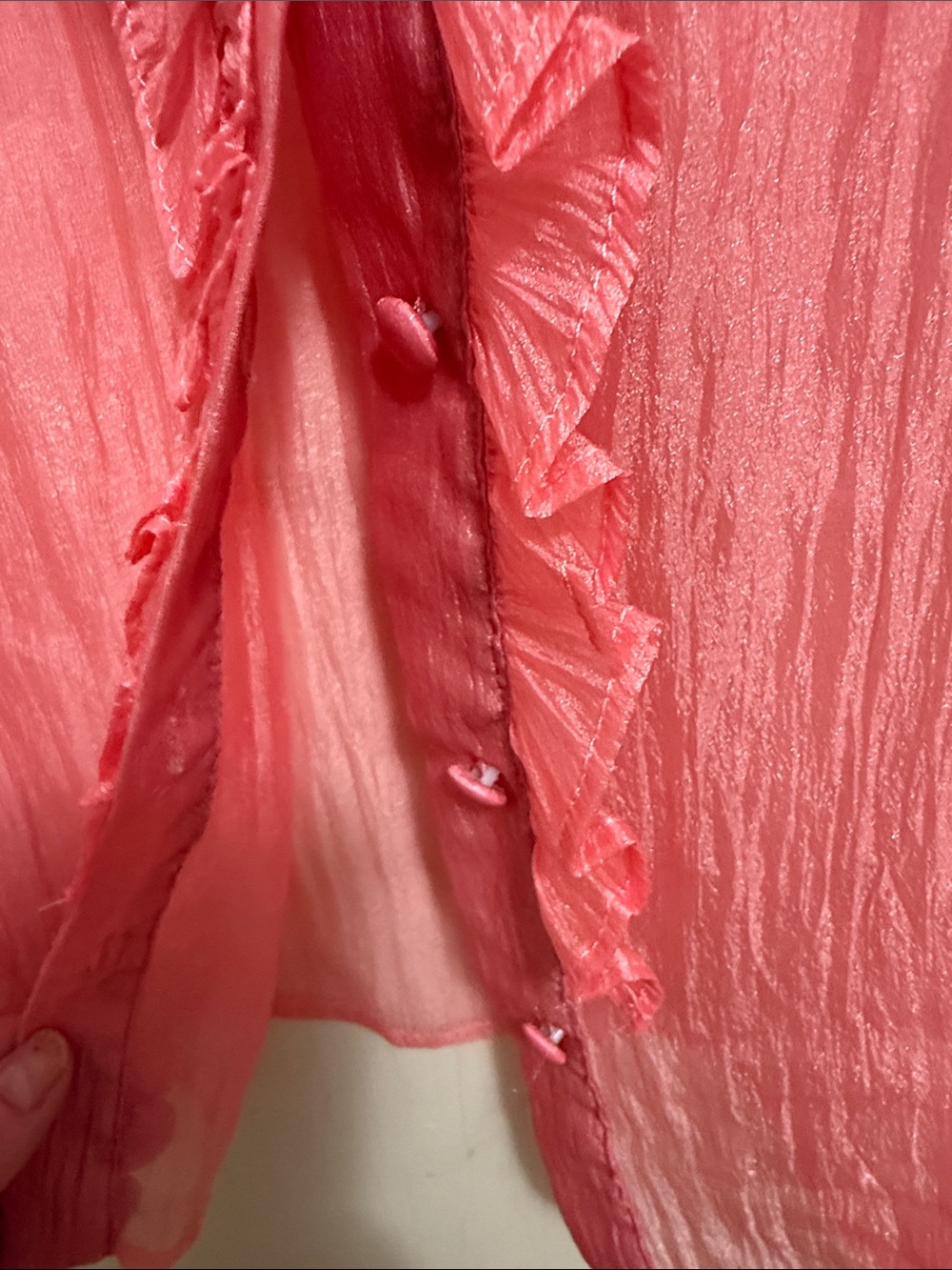 Pink Ruffled Women's Top - Picture 5 of 9